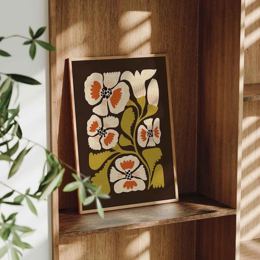 Retro Matisse Botanical Flower Canvas Wall Art Print | Decor Canvas Wall Art Print Peaceful Pleasures Health and Wellness G5276 40x60cm Unframed