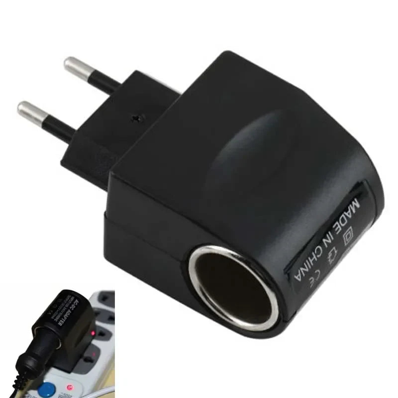 AC to 12V DC Car Cigarette Lighter Wall Power Adapter – EU Plug