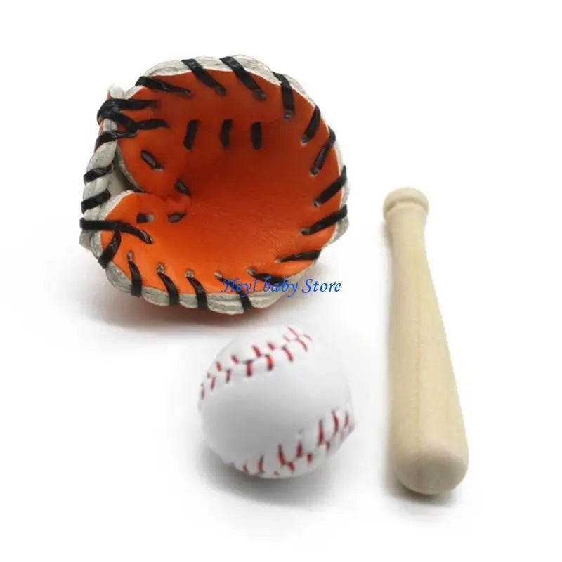 Newborn Photography Props Mini Baseball & Glove Set | 0–6M