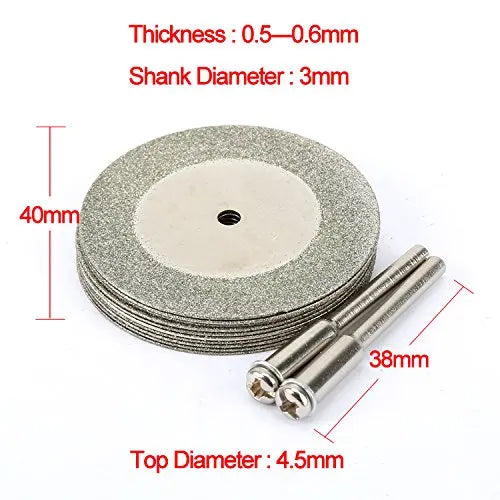 Diamond Cutting Disc Set 10pc – 16–40mm Rotary Cut-Off Wheels