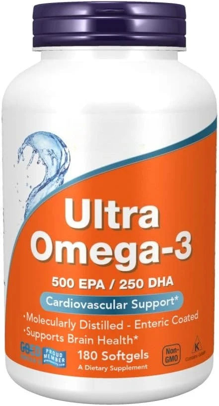 Omega-3 Softgels 180ct | 500mg EPA 250mg DHA | Non-GMO