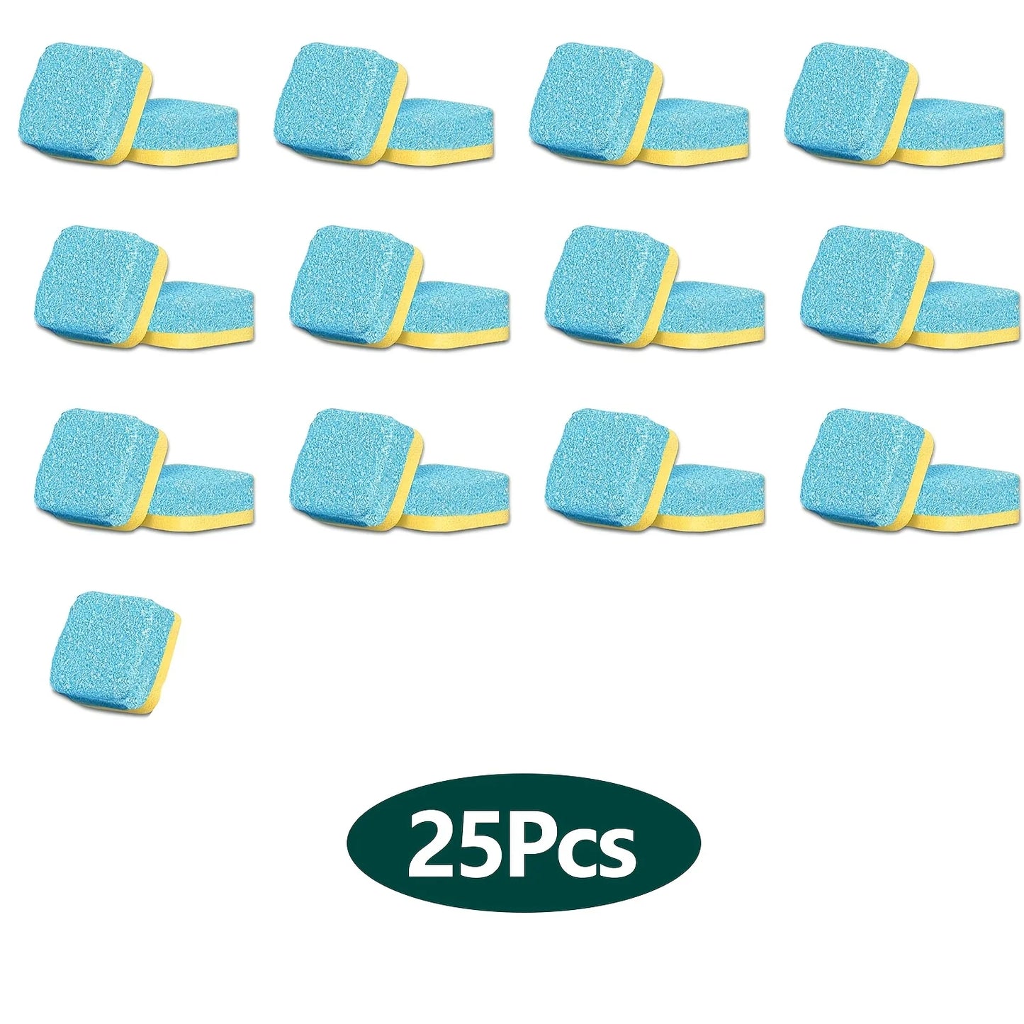 Washing Machine Cleaner Tablets 5/25/35 Count, Lemon Scent, Deep Cleaning, Dirt Remover, Clean Laundry Washer Drum and Tub Peaceful Pleasures Health and Wellness Yellow Blue 25Pcs