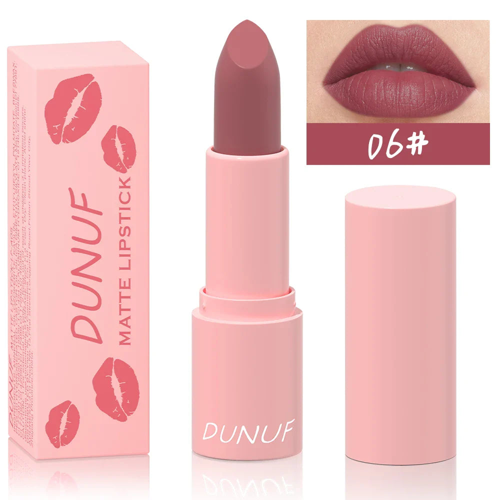 DUNUF Matte Lipstick – 24Hr Waterproof Non-Stick Lip Color