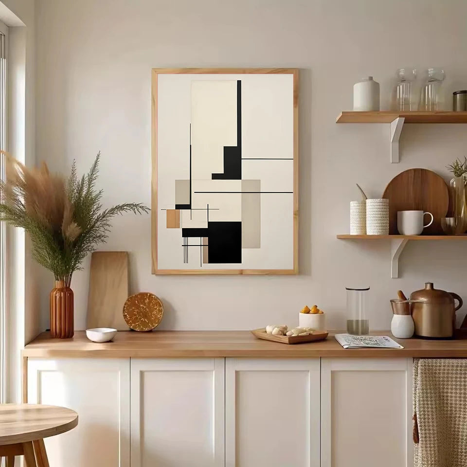 Abstract Bohemian Geometric Shapes Abstract Landscape Line Poster Printed Canvas Painting Wall Art Pictures Home Decor Gift Peaceful Pleasures Health and Wellness