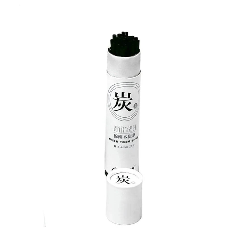 Black Color Charcoal Sticks Willow Charcoal Strong Color Charcoal Bars Professional Vine Charcoal Drawing Charcoal Pencils Peaceful Pleasures Health and Wellness 2 to 4mm