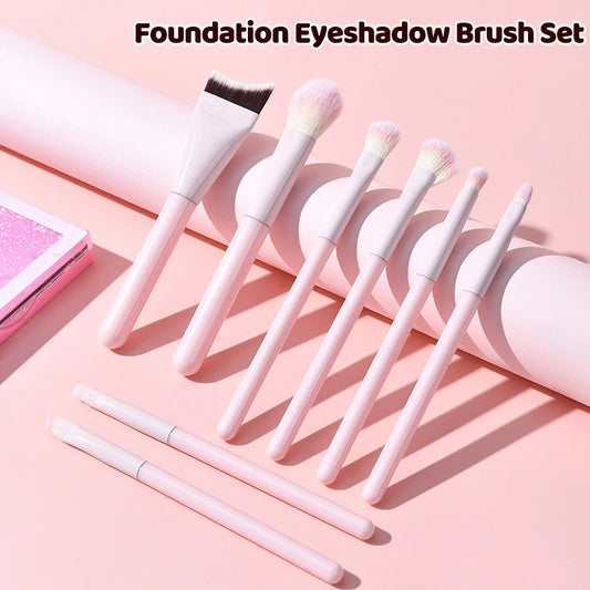 1/8 PCS Makeup Brushes Set Eye Shadow Foundation Women Cosmetic Brush Eyeshadow Blush Beauty Soft Hair Make Up Tools With Bag Peaceful Pleasures Health and Wellness