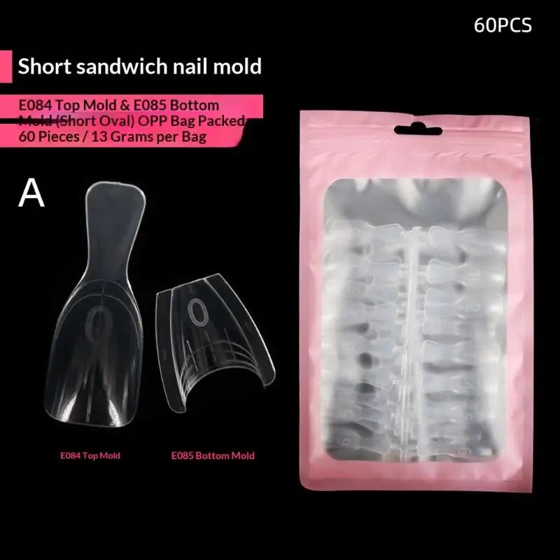 Oval Dual Nail Extension Forms 15 Sizes Sandwich Design 60–300pcs