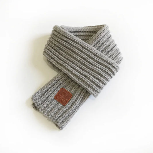 Kids Scarf Boys Girls Baby Winter Warm Scarf Knit Shawl Scarves Children Neck Collar Neckerchief Keep Warm Accessories Peaceful Pleasures Health and Wellness GRAY Nylon 130cm