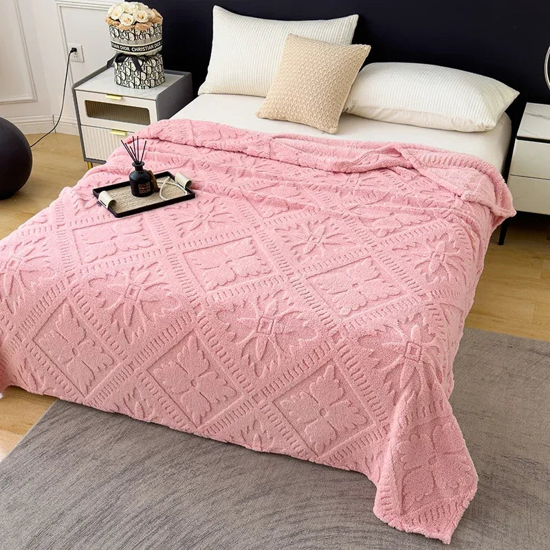 Europe Floral Lightweight Bed Blanket Soft Throw Blanket Super Premium Flannel Fleece Blanket All Season Use Peaceful Pleasures Health and Wellness Blanket Pink 200 X 230CM