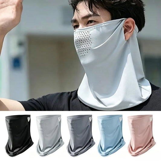 Ice Silk Sun Mask UPF50+ Full Face UV Protection | Cycling UV Sun Shield Mask Peaceful Pleasures Health and Wellness