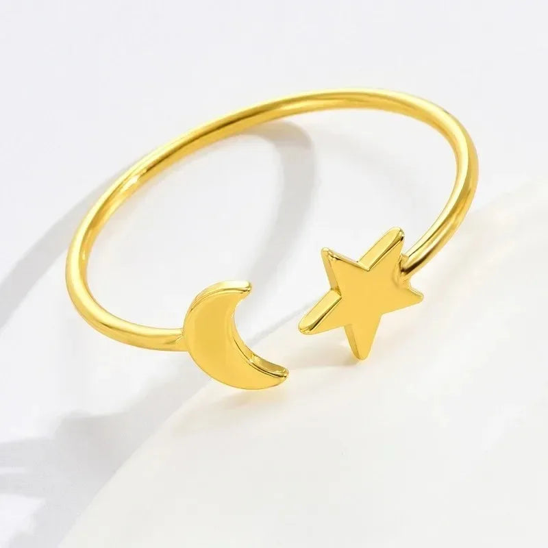 Gold Moon Star Napkin Rings | Ramadan Eid Table Decor 1–24 PCS