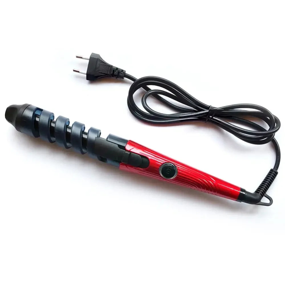 Professional Fast-Heating Electric Hair Styler - Magic Spiral Curling Iron Roller, Pro Styling Tool Peaceful Pleasures Health and Wellness Red US