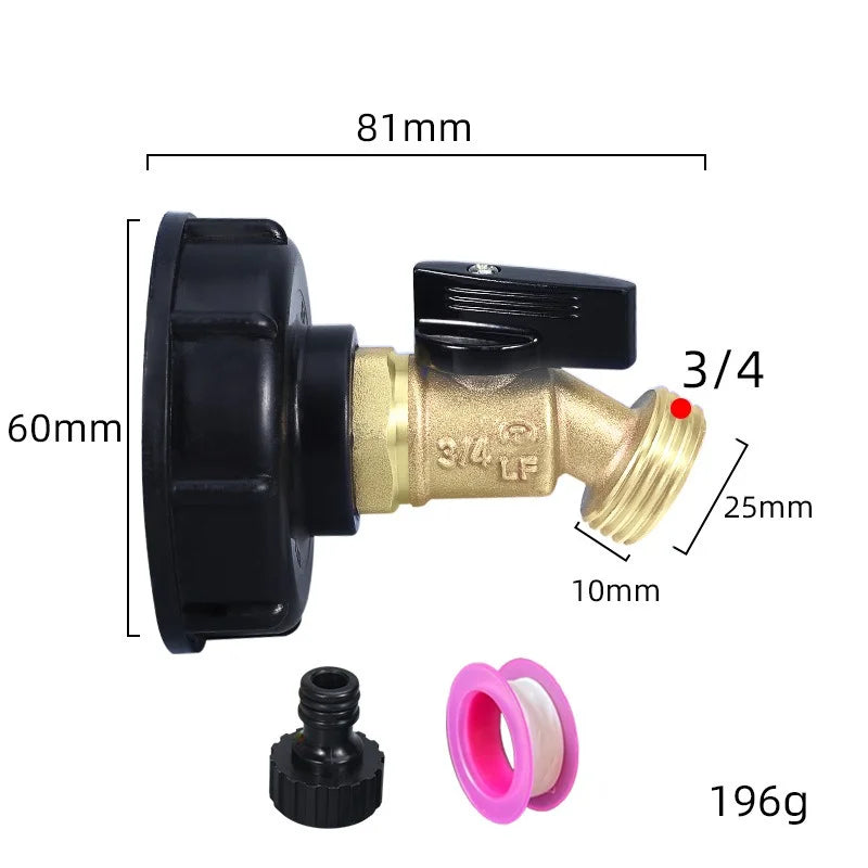 Male Thread IBC Tote Tank Adapter – Copper Drain Hose Fitting