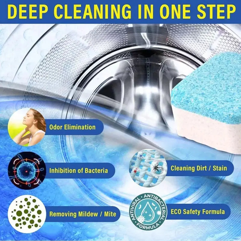 1/5/10pcs Descaling Deodorizing Cleaning Cubes Natural Ingredient Extracts Powerful Cleaning Effervescent Tablet Washing Machine Peaceful Pleasures Health and Wellness