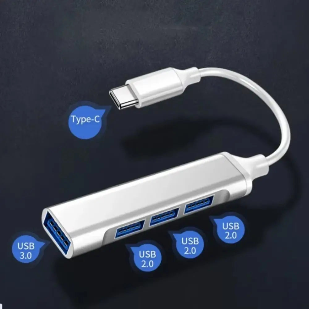 4 Port USB 3.0 Hub Multiport High Speed Type C Splitter OTG Stable USB&Type-c Adapter for PC Computer Accessories PC Peaceful Pleasures Health and Wellness