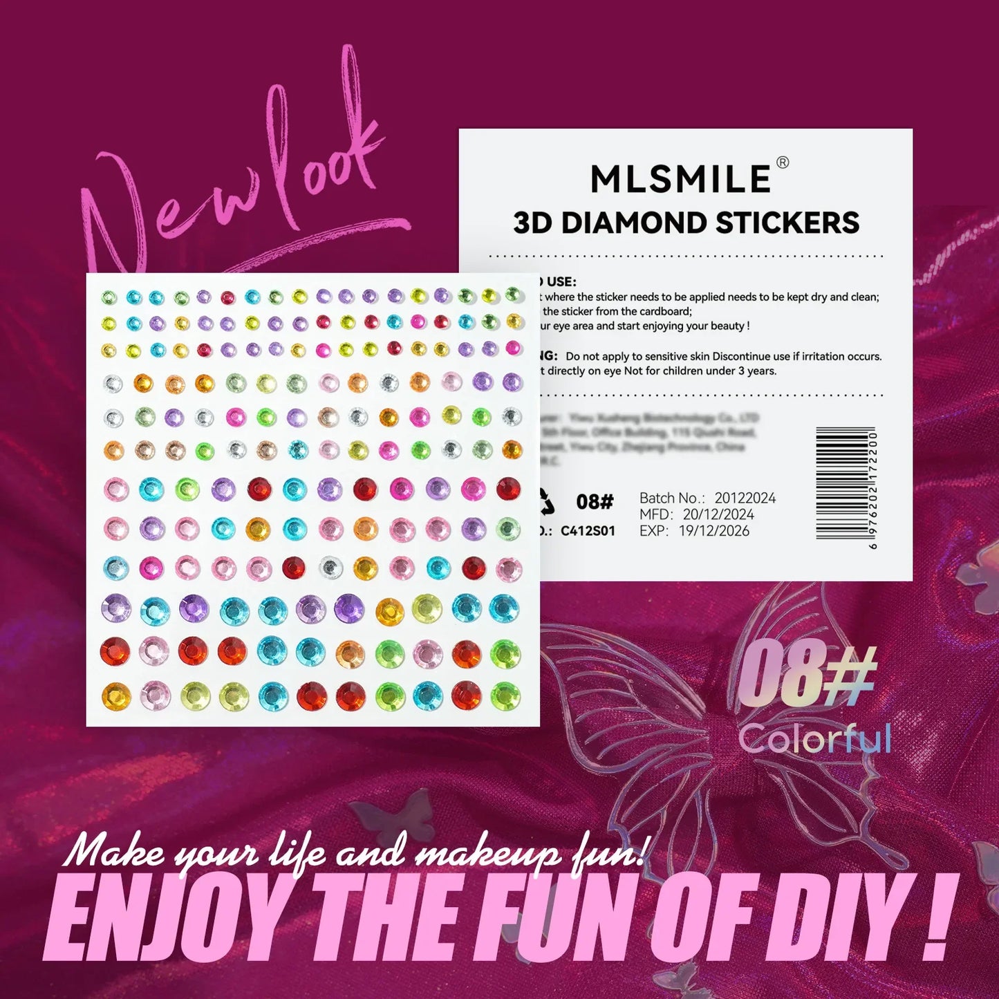 MLSMILE 3D Laser Face Stickers – Eye Makeup Temporary Tattoos