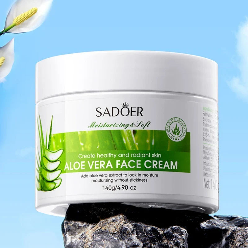 SADOER Aloe Vera Moisturizing Cream 140g – Glycerin, Non-Greasy