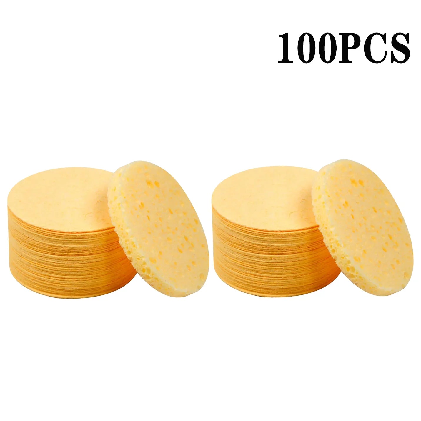 Compressed Wood Pulp Face Cleansing Sponge Puffs | 50–1000 PCS