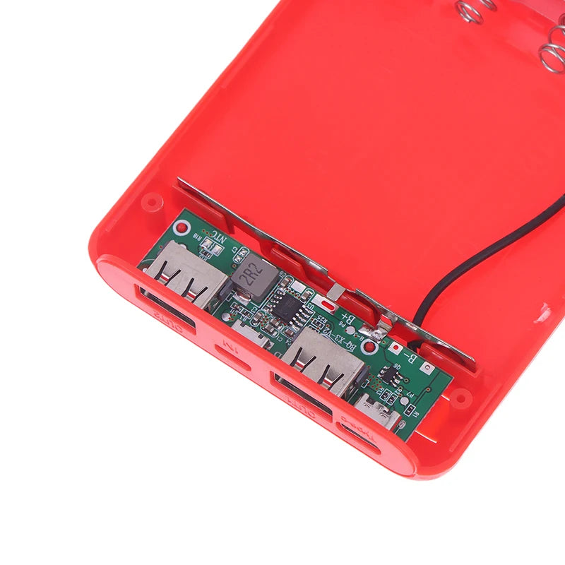 Input 5V/2.1A Detachable 4 Slots 18650 Battery Box Case DIY Power Set Material Mini Solderless Power Supply Housing Peaceful Pleasures Health and Wellness