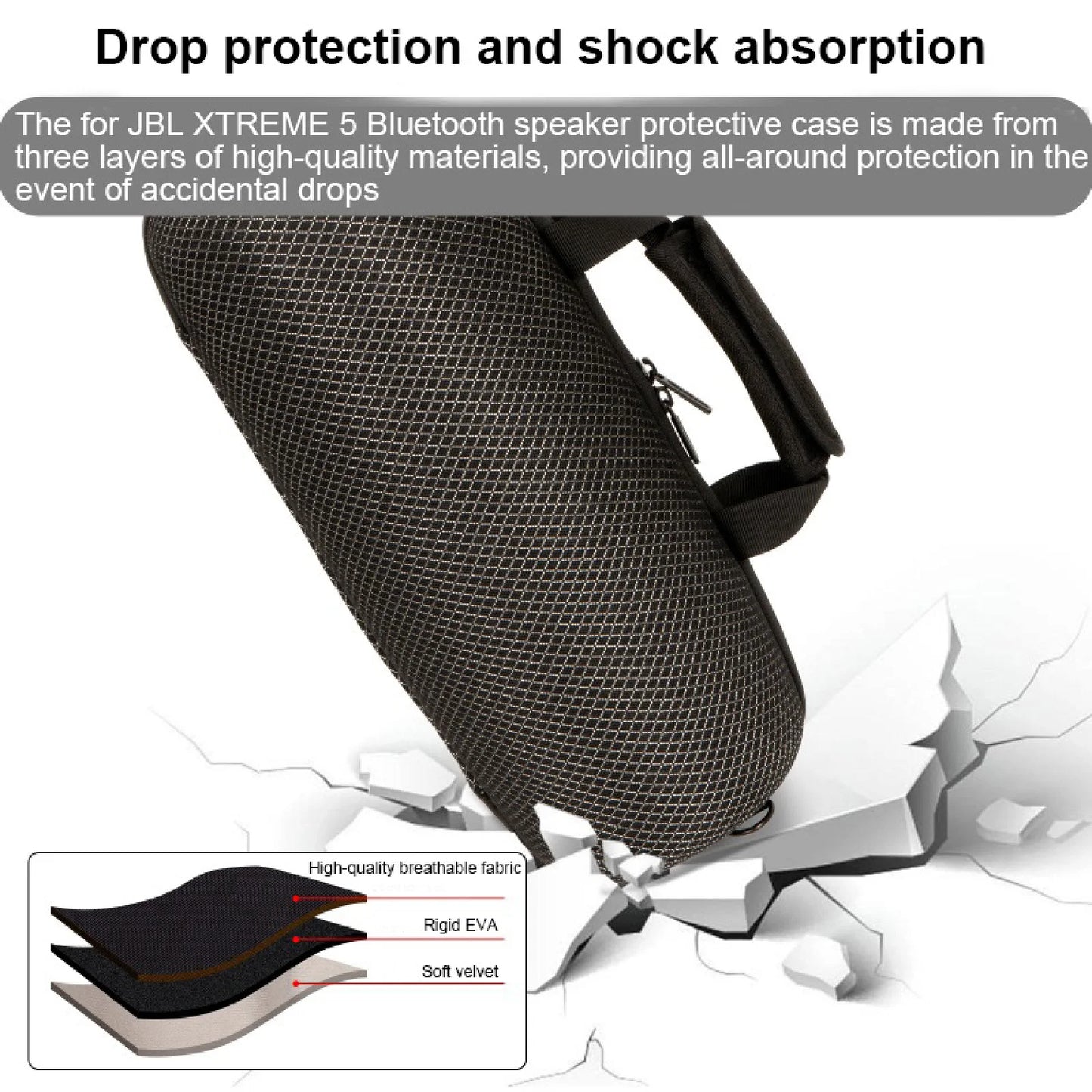 Triple-Layer Drop Protection For JBL XTREME 5 Carrying Case Hard EVA Shockproof Waterproof Portable Bag With Shoulder Pad Peaceful Pleasures Health and Wellness