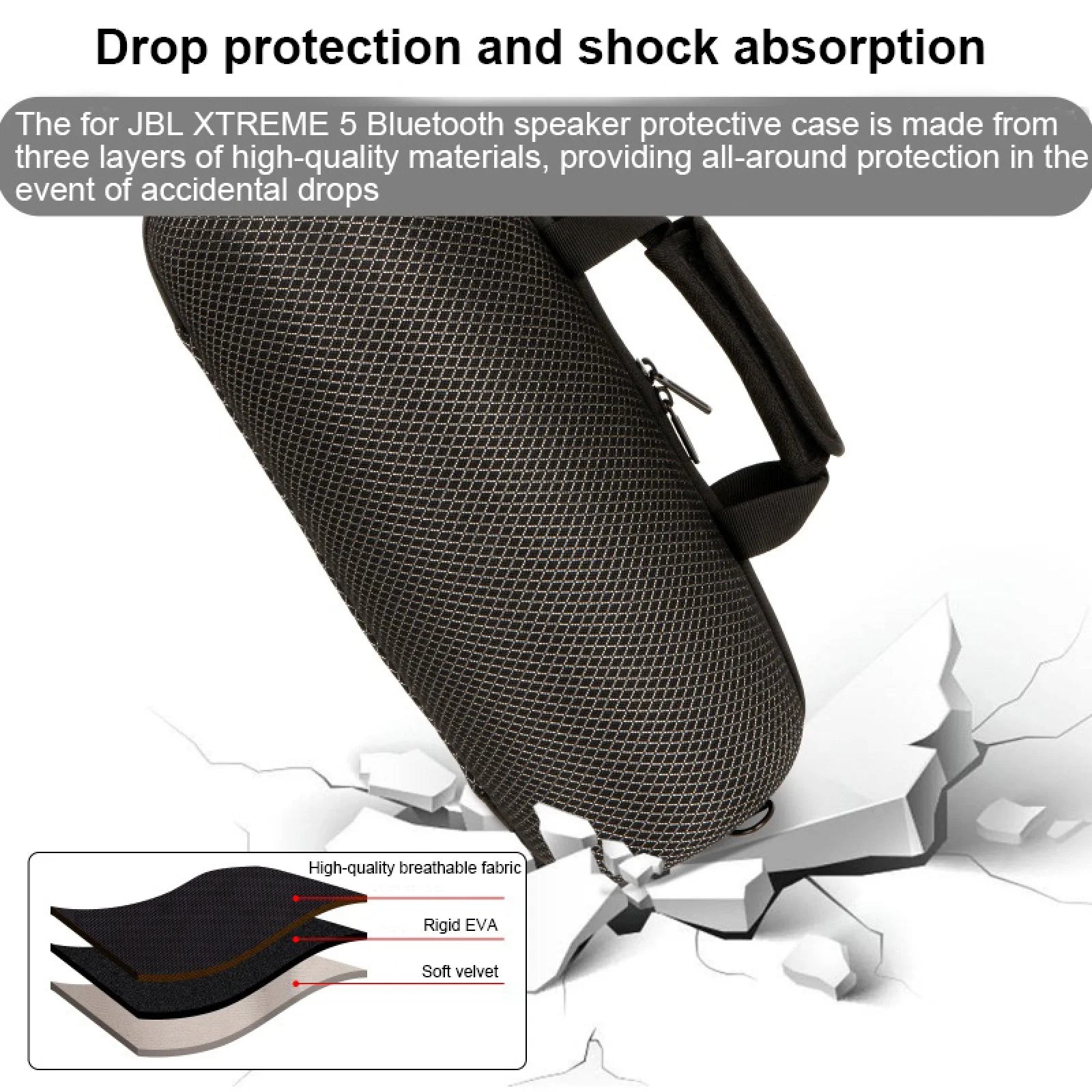 Triple-Layer Drop Protection For JBL XTREME 5 Carrying Case Hard EVA Shockproof Waterproof Portable Bag With Shoulder Pad Peaceful Pleasures Health and Wellness