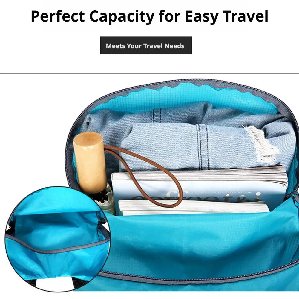 Lightweight Foldable Backpack Ultralight Outdoor Hiking Bag Portable Waterproof Sports Daypack Multi-color Travel Bag Unisex Peaceful Pleasures Health and Wellness