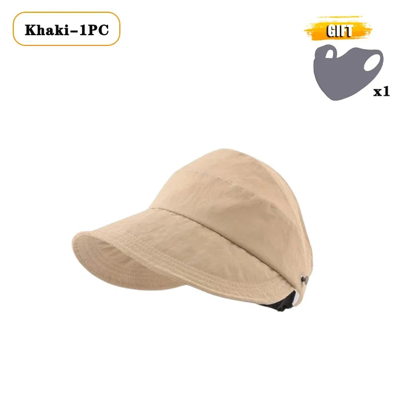 Foldable Wide Brim Ponytail Sun Hat | Quick-Dry Adjustable