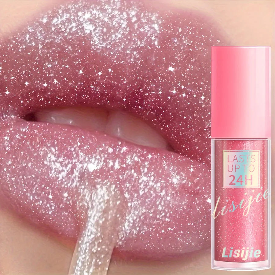 Diamonds Glitter Lip Gloss – 24H Waterproof Pearl Lipstick
