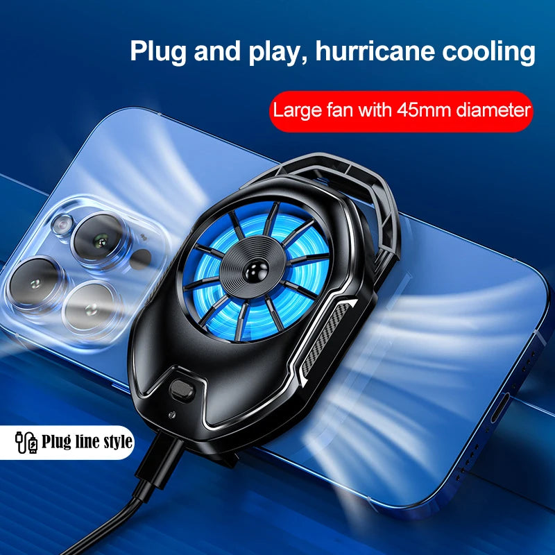 Cooler For Cell Phone Cooler Fan Gaming Mobile Fan Rechargeable Portable Fan Cooling Fan For Phone Radiator For Phone Shark Fan Peaceful Pleasures Health and Wellness Plug-in style
