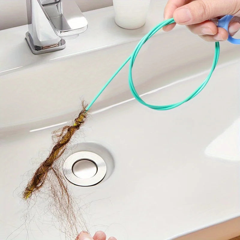 Drain Snake Hair Clog Remover – Metal & Nylon Sink Tool