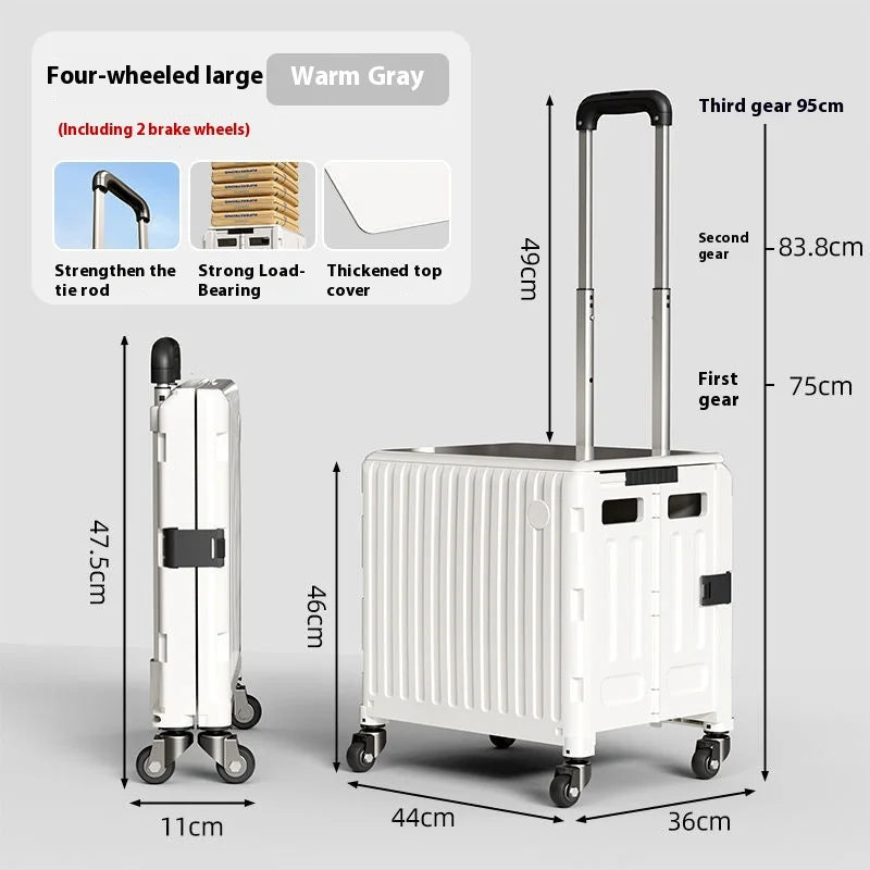Foldable Shopping Cart with Wheels | Lightweight Collapsible Trolley