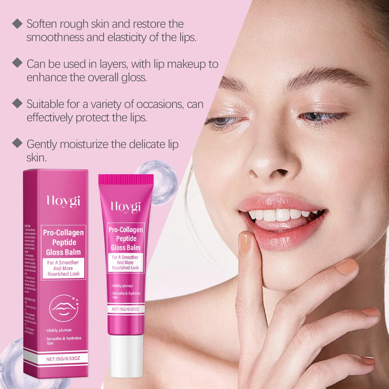 Collagen Lip Balm Smooth Soft Reduce Lip Fine Lines Remove Melanin Skin Increase Elasticity Exfoliating Moisturizing Lip Care Peaceful Pleasures Health and Wellness