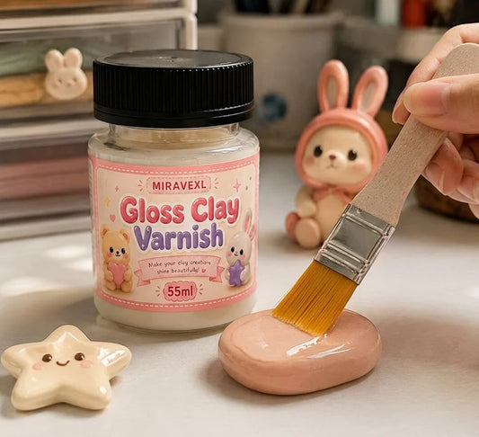 MIRAVEXL Gloss Clay Varnish 55ml | Polymer & Air-Dry Clay Sealer Clay Craft Varnish Oasis Select