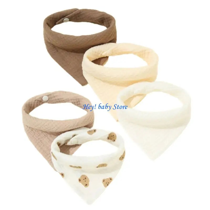 5-Pack Soft Cotton Baby Drool Bibs | Teething Burp Cloths
