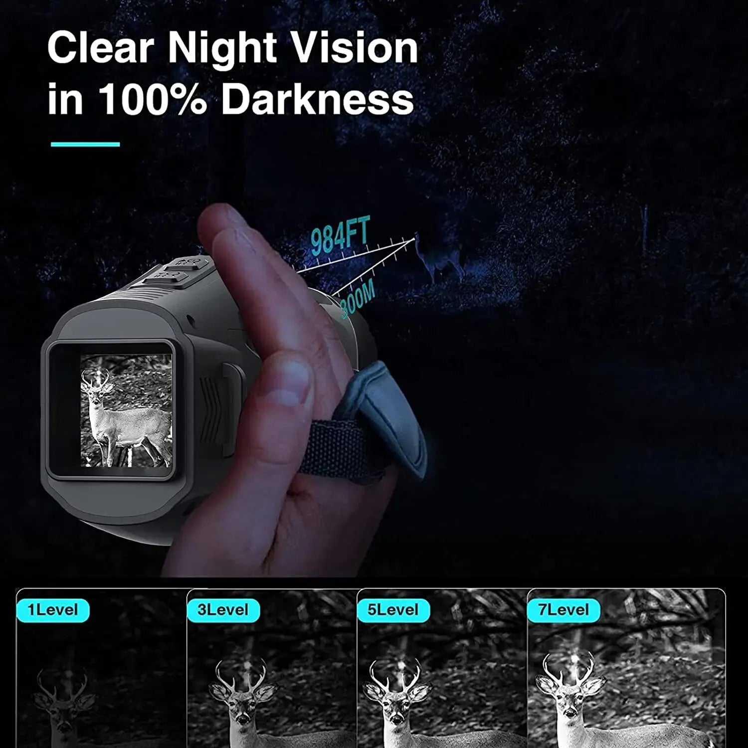 R11 1080P Monocular Infrared Night Vision Device Day Night Use Photo Video 5X Digital 300M Full Dark Viewing Distanc For Hunting Peaceful Pleasures Health and Wellness