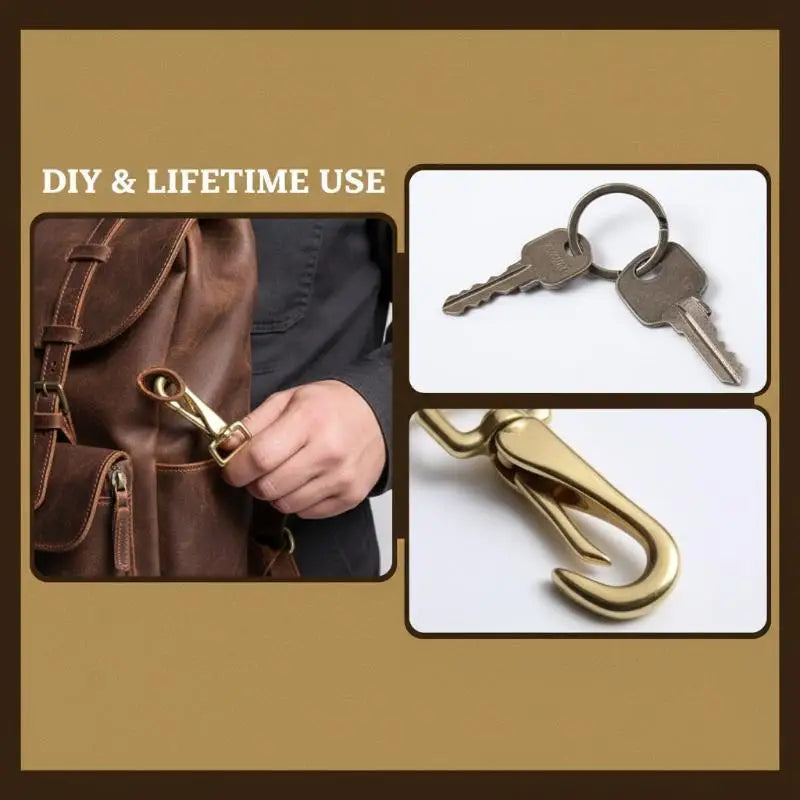 Solid Brass Snap Hook – Dog Leash & Bag Strap Buckle