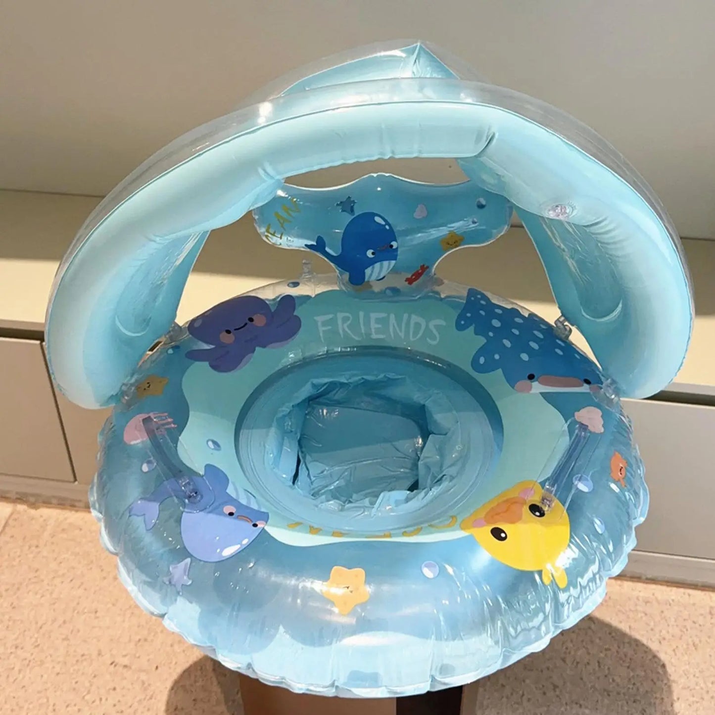Inflatable Whale Swim Ring Portable Pool Float Swimming Toy for Kids, Beach Lake Outdoor Backyard Vacation Party Summer Peaceful Pleasures Health and Wellness