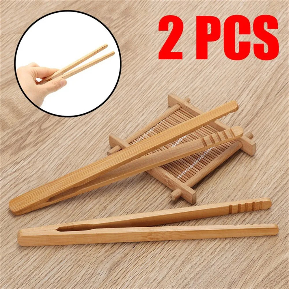Wooden Tea Clips Food Toast Salad Tongs Toaster Sugar Ice Tong