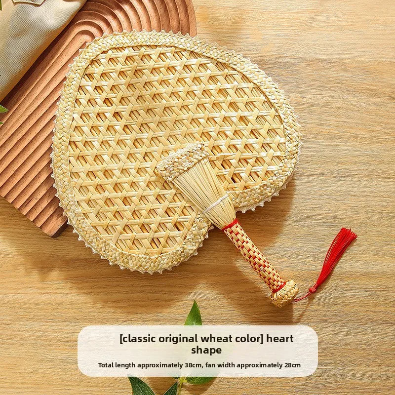 1pc Chinese Hand Woven DIY Home Decoration Heat Dissipation Bedroom Living Room Summer Cooling Weaving Hand Fan Peaceful Pleasures Health and Wellness