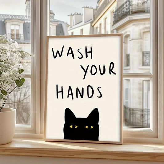 Wash Your Hands Canvas Wall Art | Modern Hygiene Print Canvas Wall Art Peaceful Pleasures Health and Wellness G3885 30x40cm Wood Framed
