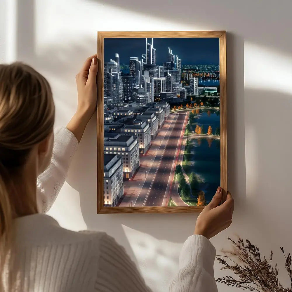 Game C-Cities: Skylines Poster HD Self Adhesive Waterproof Wall Art Ideal for Home Office Dorm Bedroom Great Gift Peaceful Pleasures Health and Wellness White8 30X40cmNoframe