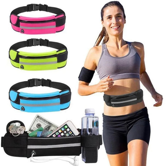 Outdoor Riding Running Waist Bag Marathon Running Bag Men Women Fitness With Water Bottle Waterproof Phone Sport Belt Waist Bags Peaceful Pleasures Health and Wellness