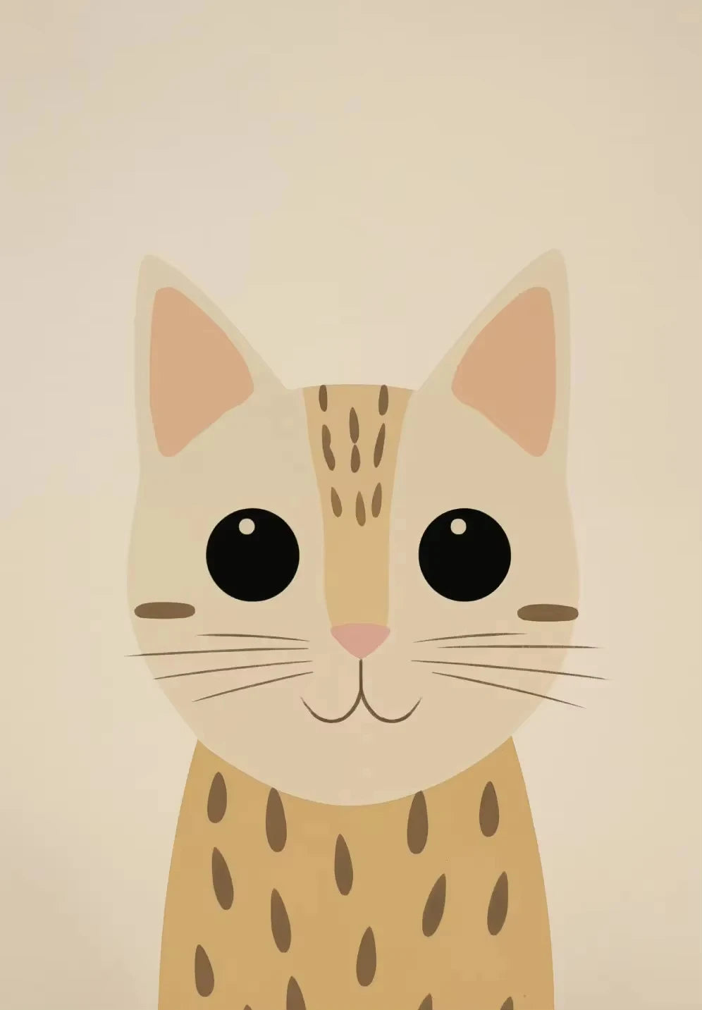 Minimalist Cute Cat Art Poster Modern Cartoon Animal Canvas Painting Printing Home Bedroom Living Room Kids Room Decoration Peaceful Pleasures Health and Wellness