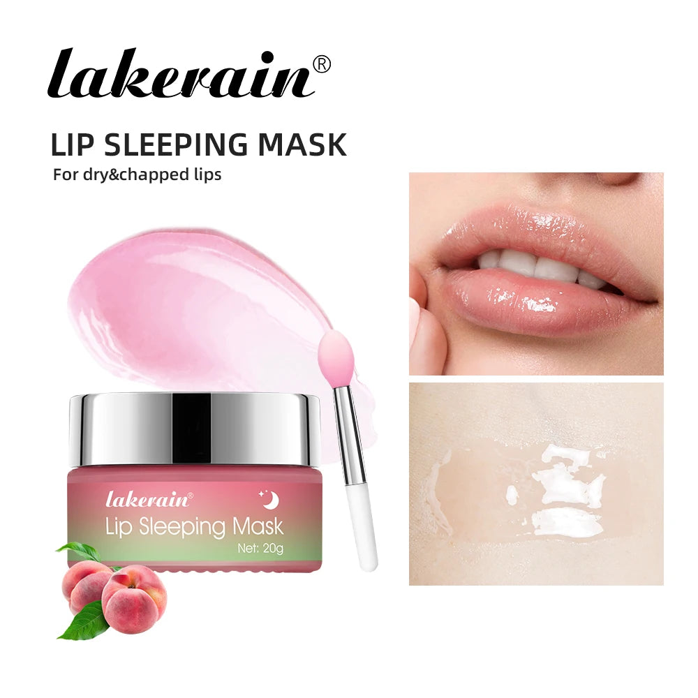Lip Sleeping Mask Peach Moisturizing And Collagen Enhancing Restores Hydrates And Volumizes Dry And Chapped Lips Care Products Peaceful Pleasures Health and Wellness lip mask