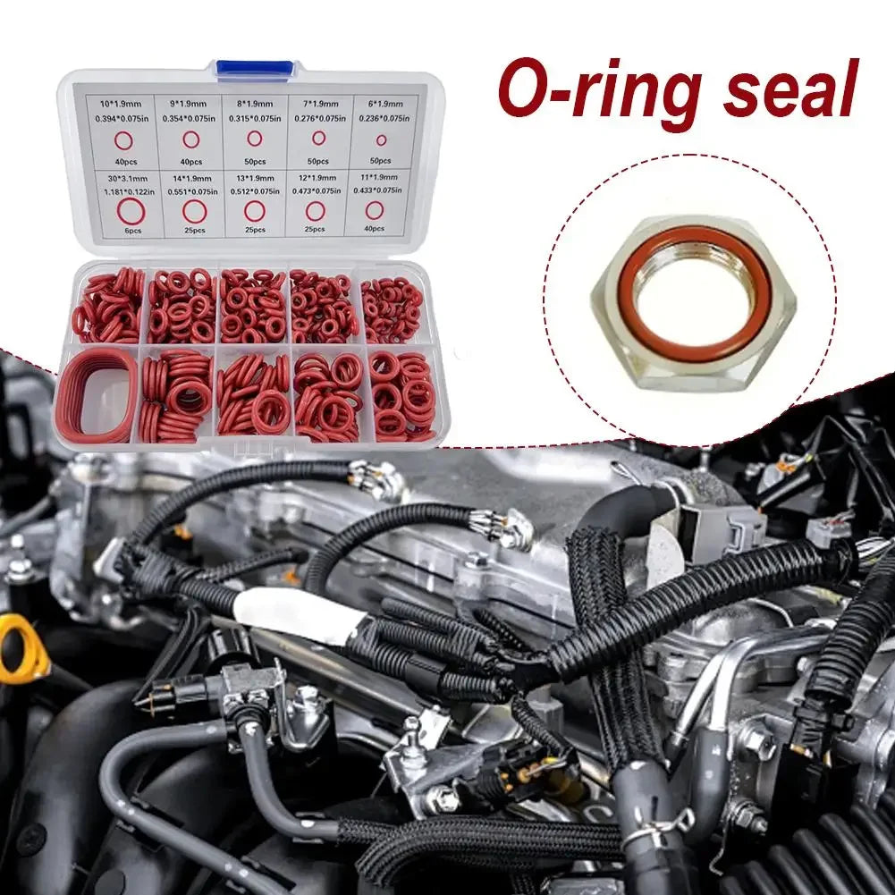351PCS Silicone O-Ring Sealing Set, Ten Different Standard Sizes Oil Heat Resistant Rubber Gasket Pad For Cars Pipelines Peaceful Pleasures Health and Wellness