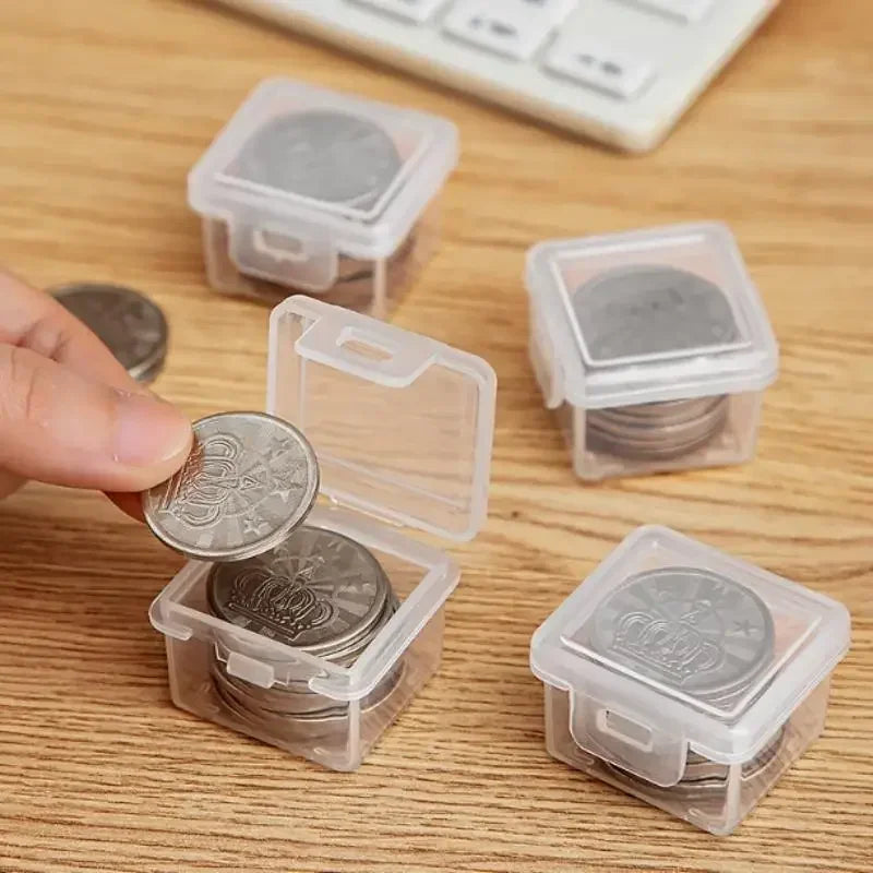 Clear Plastic Coin Storage Box – Rectangular Capsule Case Holder