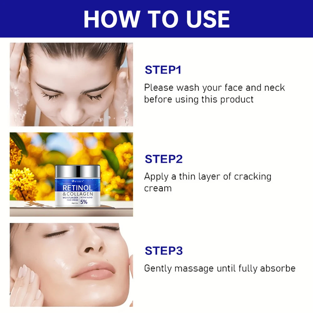 SUYARUN Retinol + Collagen Face Cream - Anti-Aging Wrinkle Reducer & Firming Moisturizer | Hydration Boost for Mature Skin. Peaceful Pleasures Health and Wellness