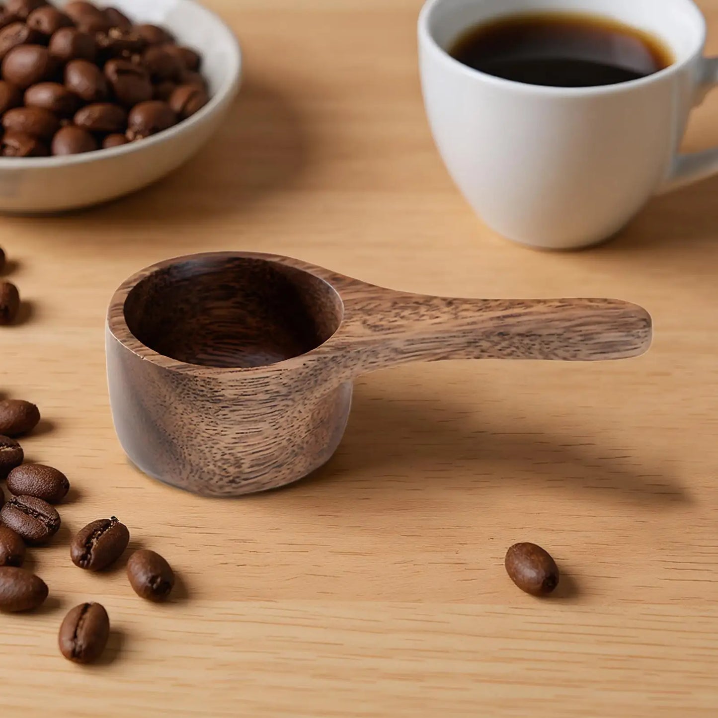 Walnut Wood Coffee Scoop – 42ml Reusable Measuring Spoon