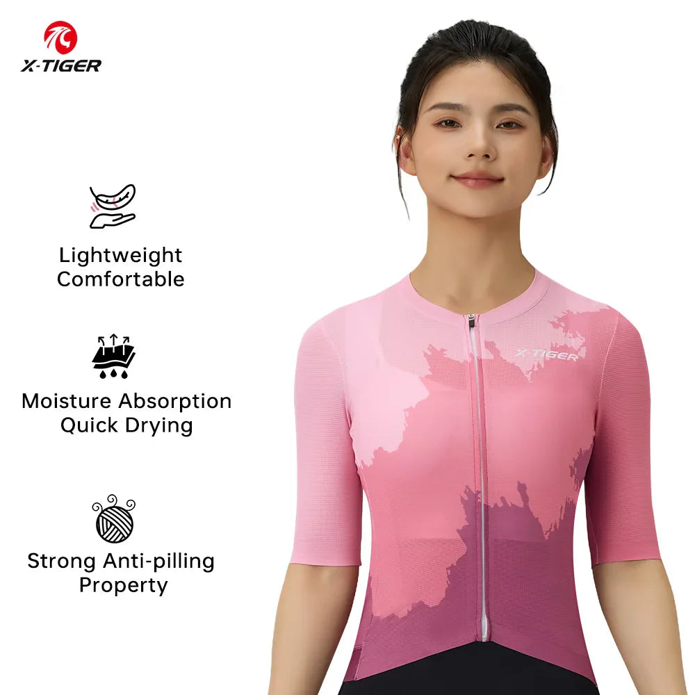 X-TIGER Women's Cycling Jersey – Quick-Dry, Breathable, Short Sleeve