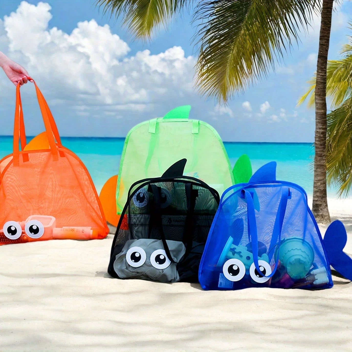 Large Mesh Beach Bag – Family Pool Tote for Toys & Travel